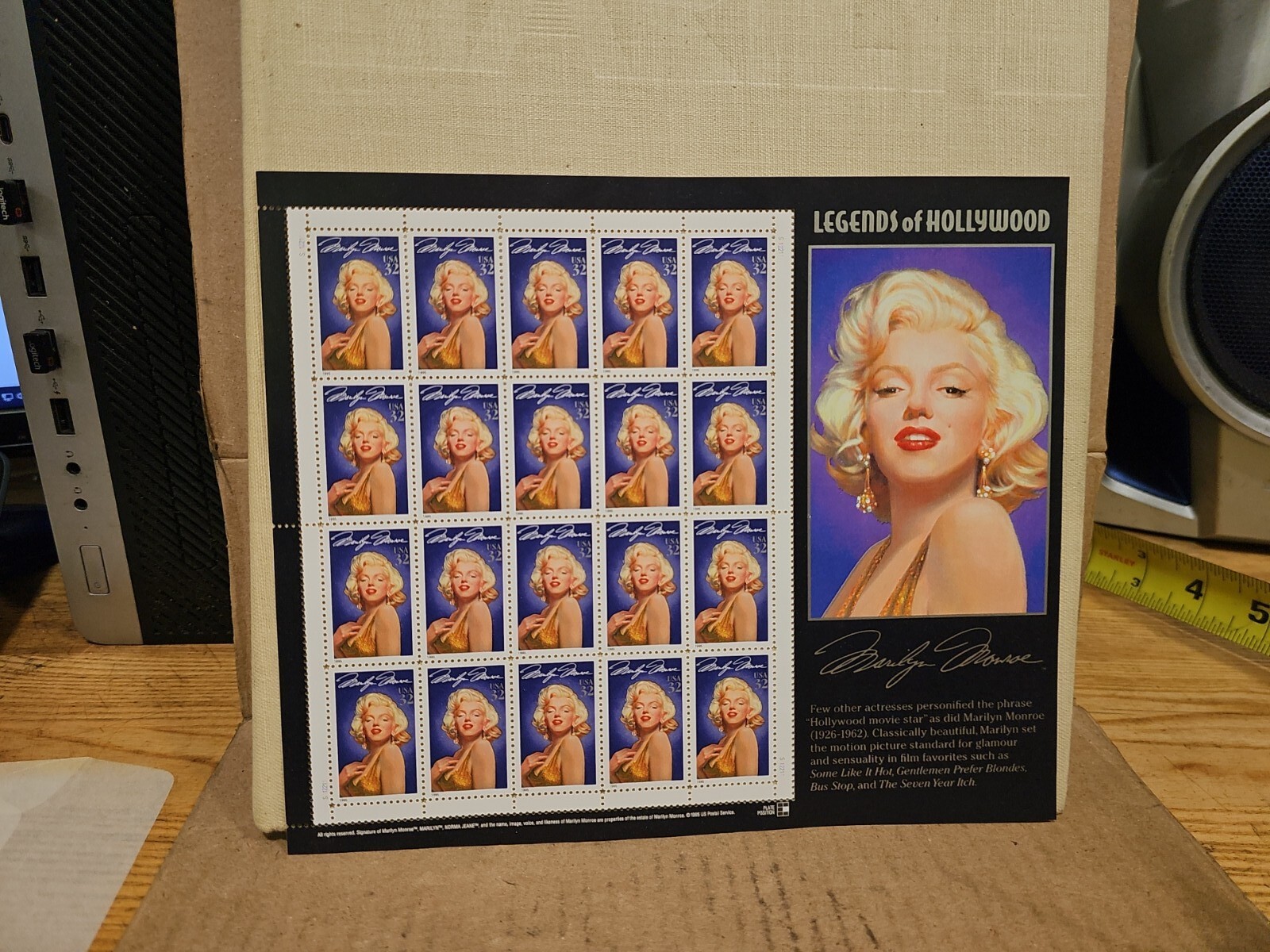 Marilyn Monroe,A Biography,Norman Mailer,1973,Photos,Postage Stamp,History