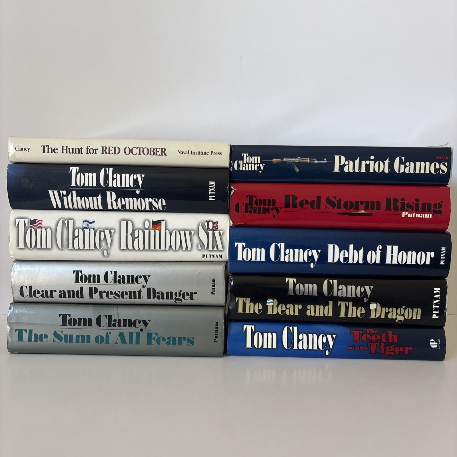 Tom Clancy 10 Hardcover Book Lot Hunt for Red October Jack Ryan Classics HC/DJ