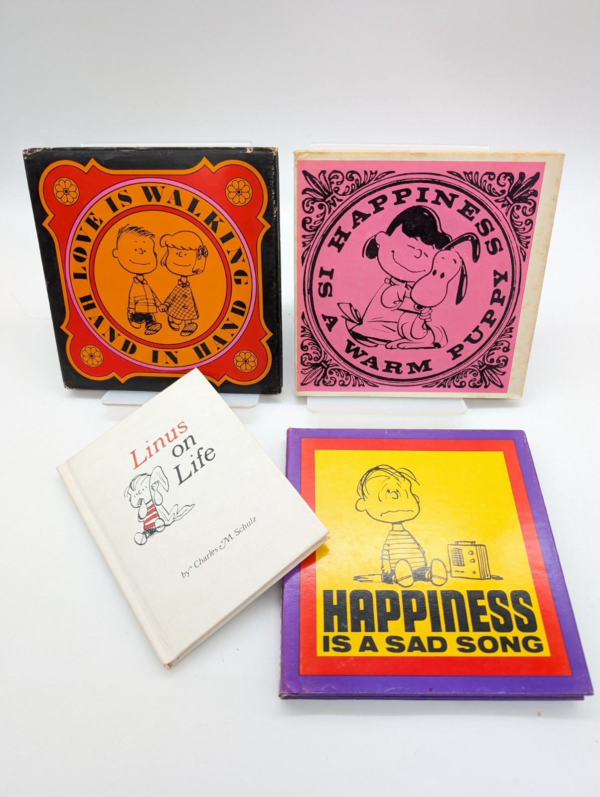 Lot Of 4 Vintage Peanuts Mini Hardcover Books 1960s Determined Productions DJ