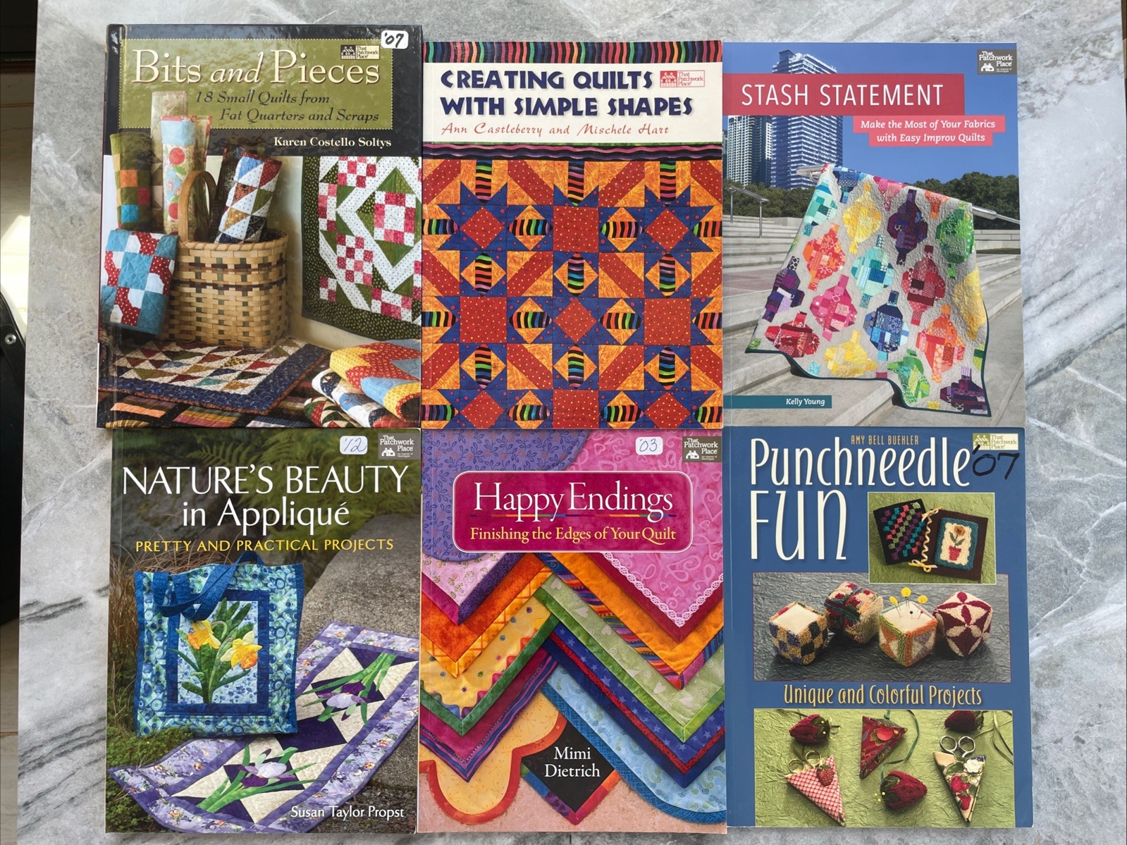 6 Quilting Books SC HC Martingale & Company Unique Colorful Projects Punchneedle