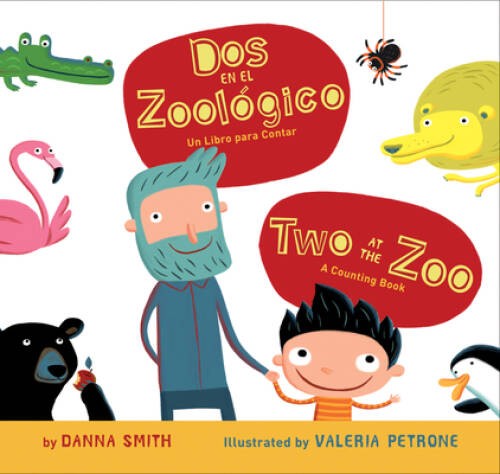 Dos en el zoologico/Two at the Zoo bilingual board book (Spanish and Engl – GOOD