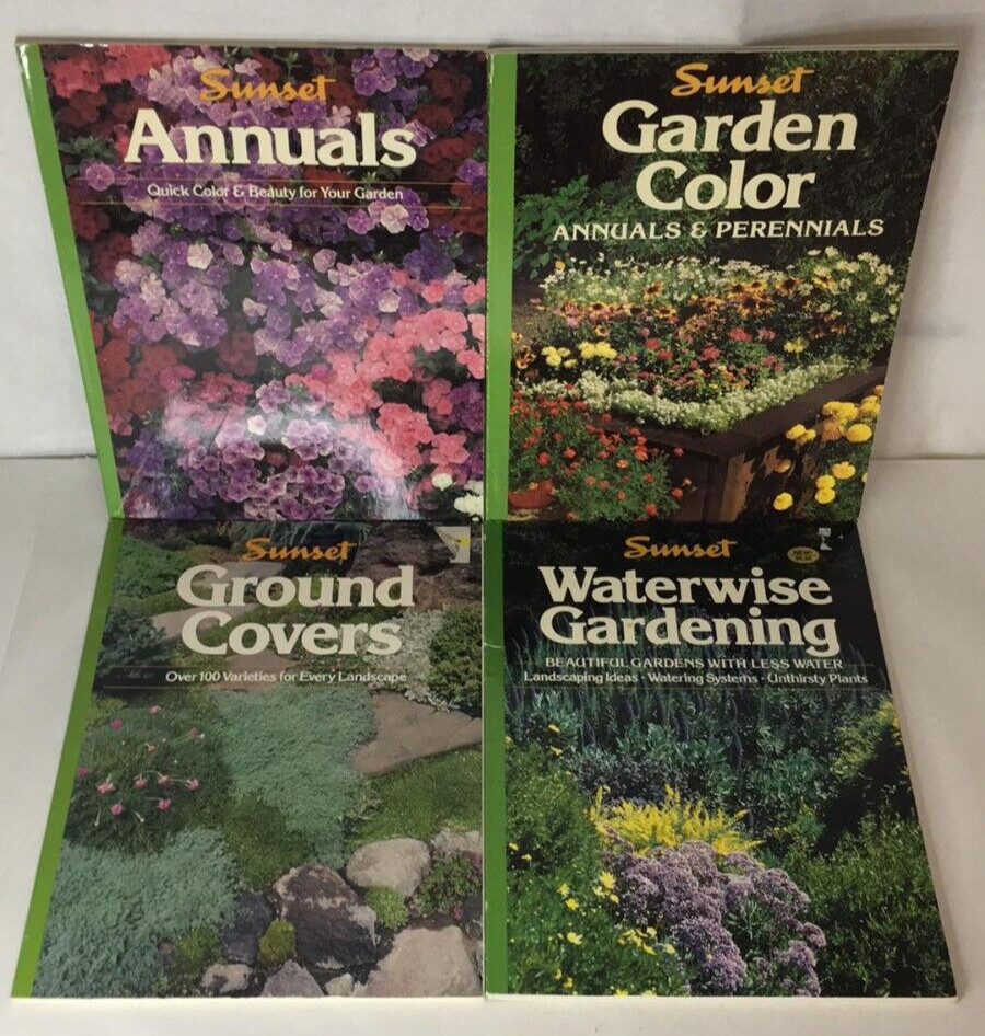 Lot of 4 SUNSET Gardening Guide Books – Landscaping Flowers Backyard Design
