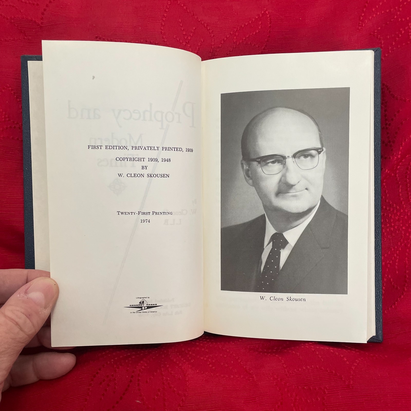 Prophecy and Modern Times by W. Cleon Skousen 1974 21st Pr. Hardcover Mormon LDS