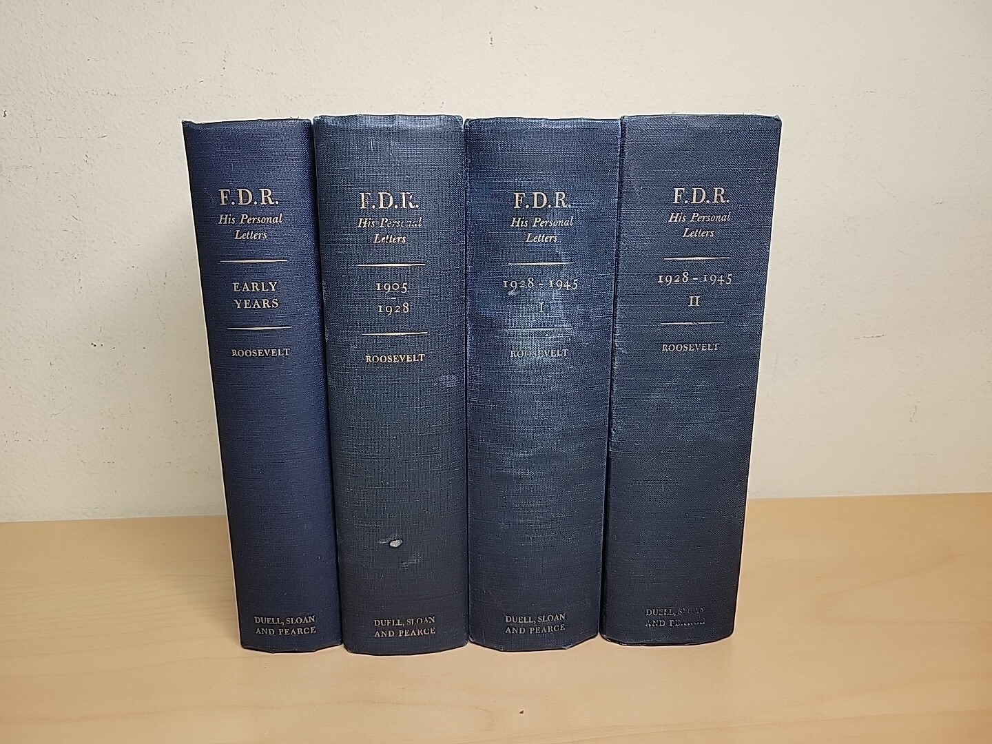 FDR His Personal Letters 4 Volume Set Edited By Elliott Roosevelt VG