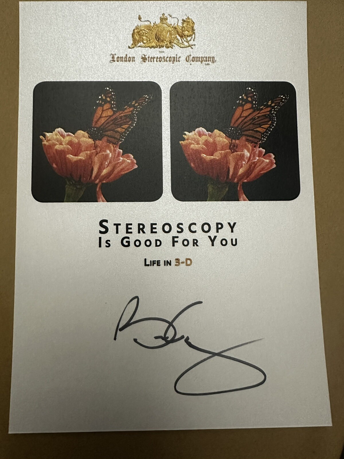 Brian May SIGNED AUTOGRAPHED Book Plate Steroscopy Is Good For You Queen