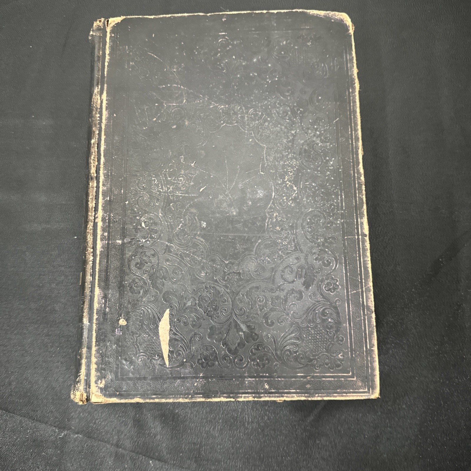 Rare 1800s BIBLE NEW YORK AMERICAN BIBLE SOCIETY 1846 Black Leather Vintage