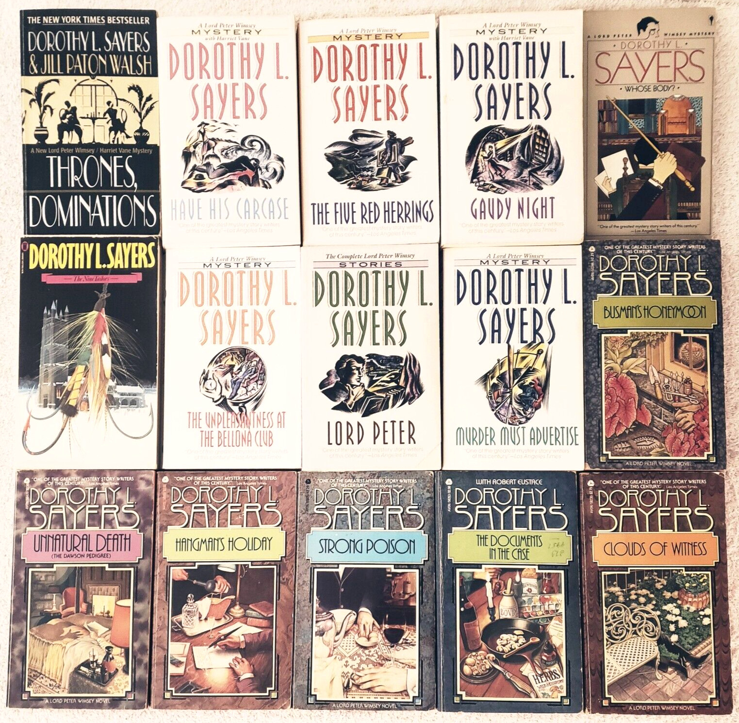 Huge Big Lot 15 Dorothy L. Sayers Cozy PB Lord Peter Wimsey Mystery Many Vintage