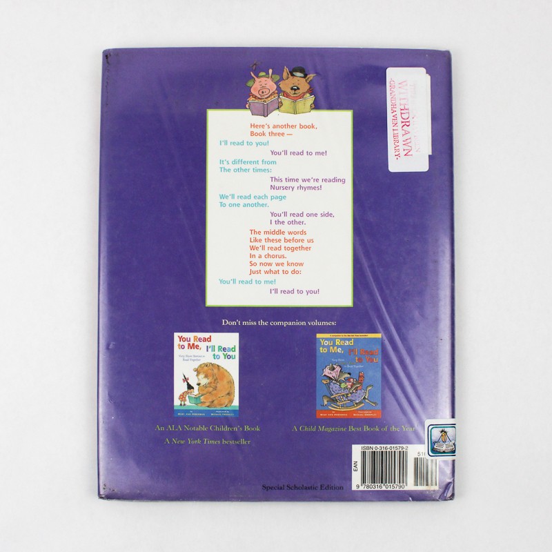 You Read to Me I’ll Read to You by Mary Ann Hoberman 2005 HC DJ Ex-Library