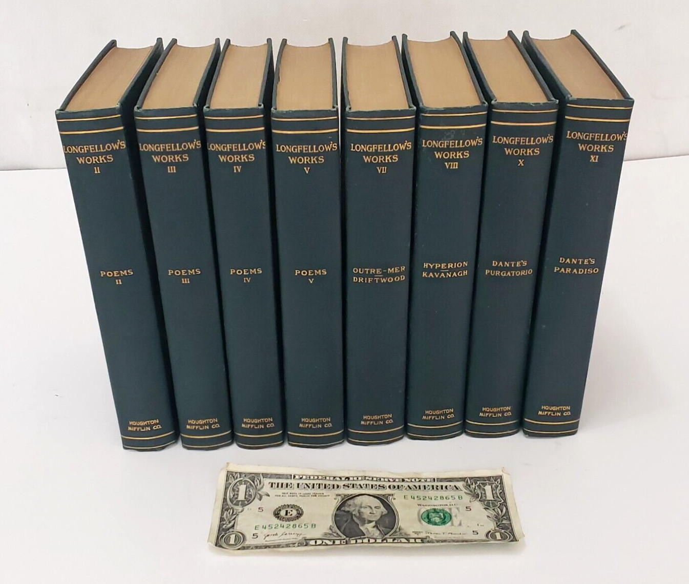 Complete Writings of Henry Wadsworth Longfellow – PARTIAL SET 8 Volumes Dante
