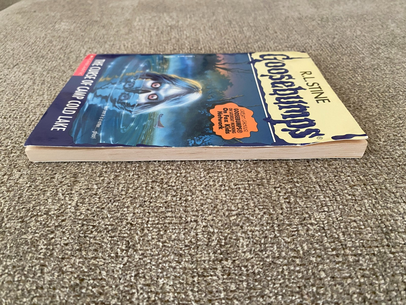 VG/VG- Thin Fan Edition 1st print Goosebumps #56 The Curse of Camp Cold Lake