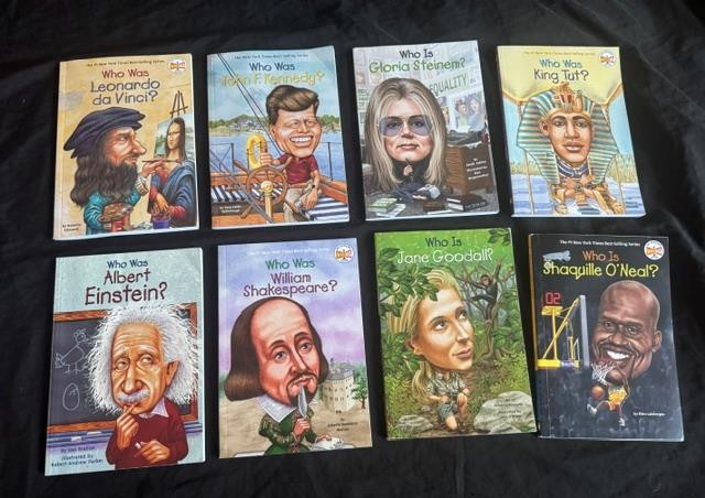 8 WHO WAS IS BIOGRAPHY RESOURCE BOOK LOT history kids Women Child King teacher