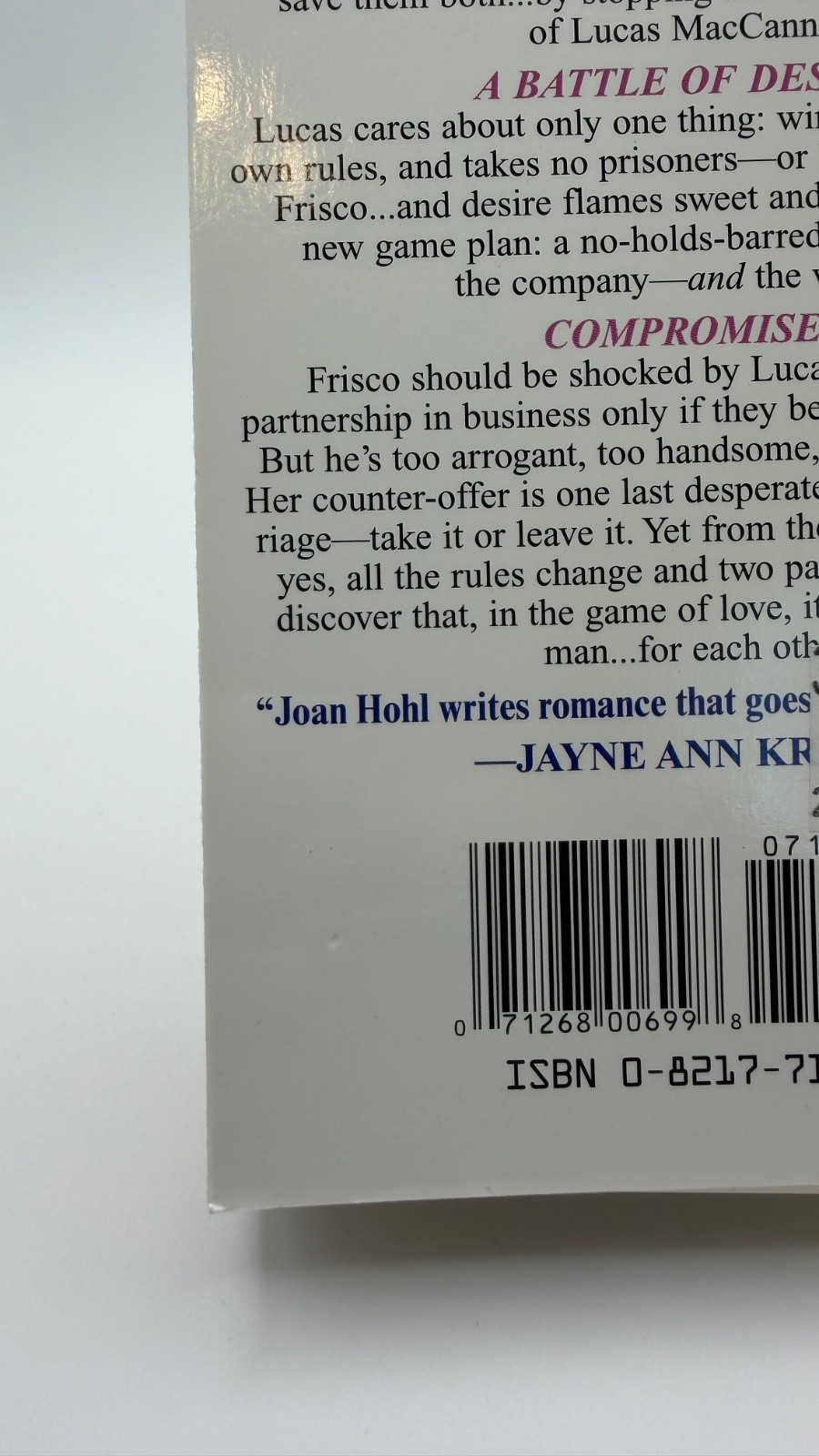 Compromises Joan Hohl Paperback Very Good Unread Copy