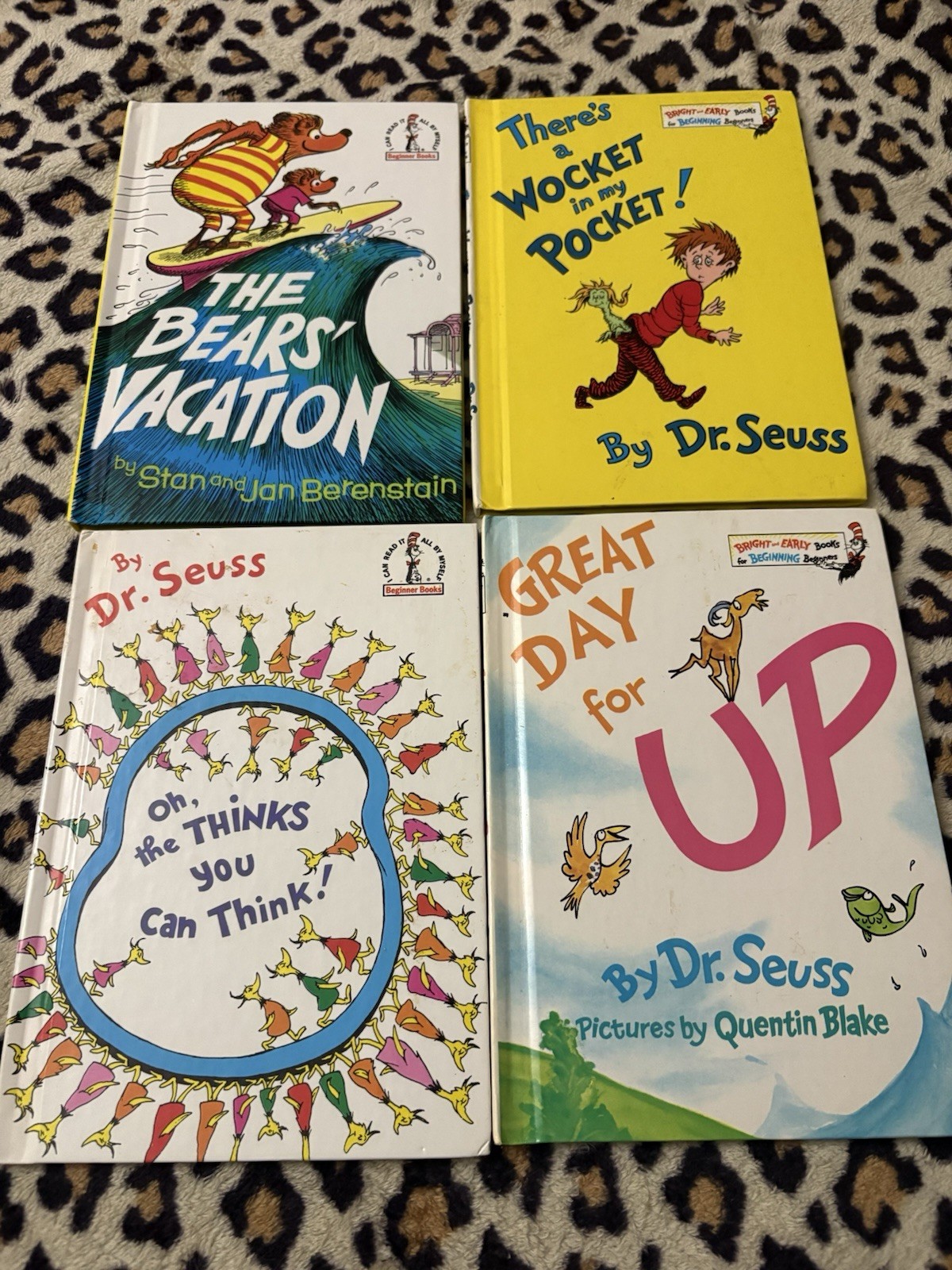 4 Vtg Dr Seuss Books Lot Great Day For Up And More Vguc