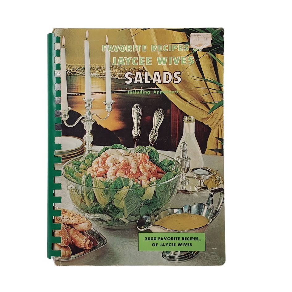 Favorite Recipes of Jaycee Wives 1968 Salads Cook Book Spiral Bound 382 Pages