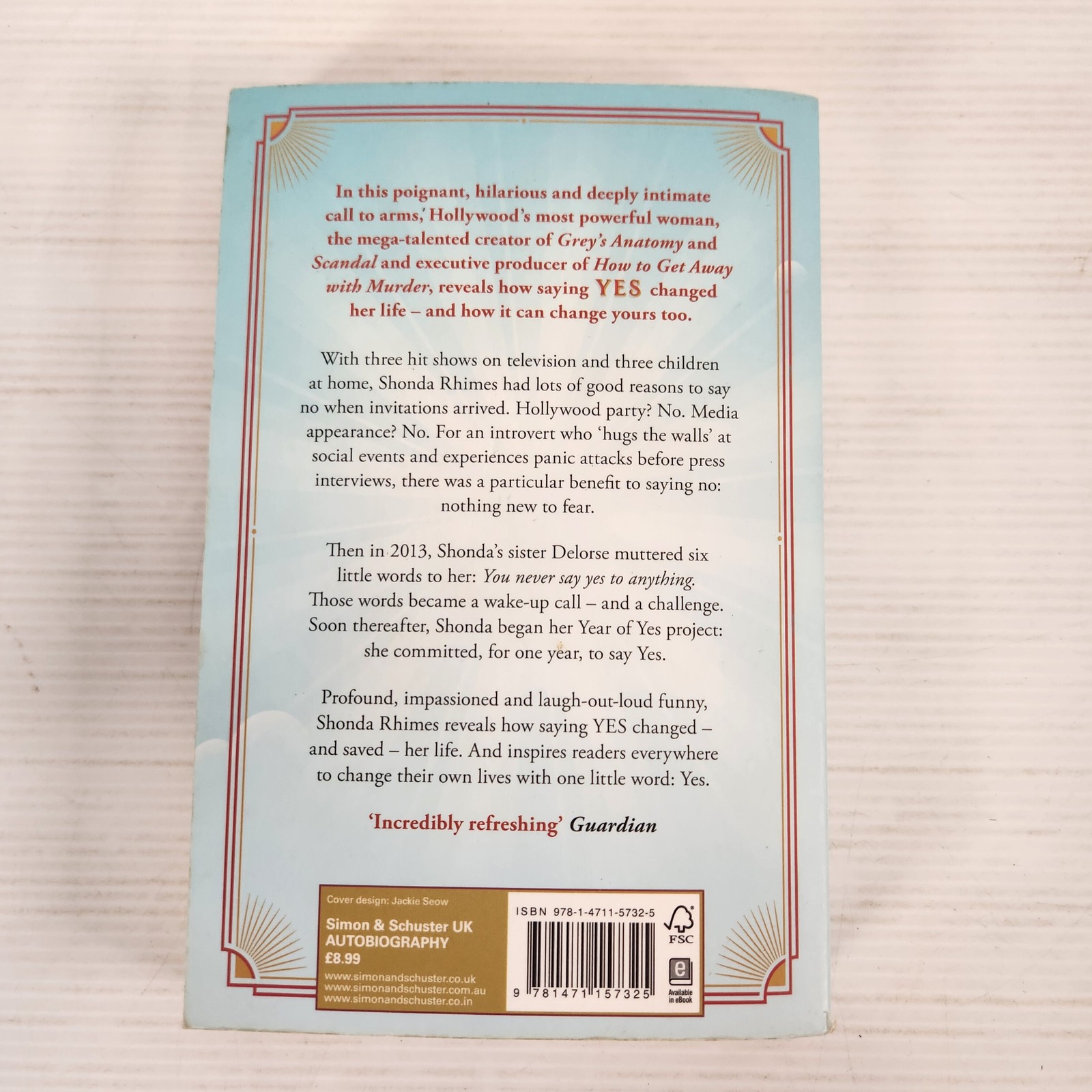 Year of Yes by Shonda Rhimes Paperback Book