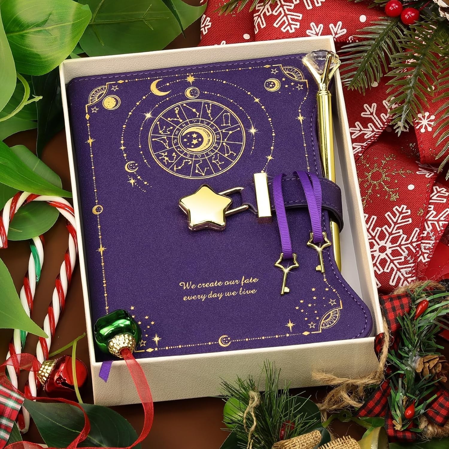 Inspirational Faux Leather Diary with Lock & Pen – 360 Pages of Dreams
