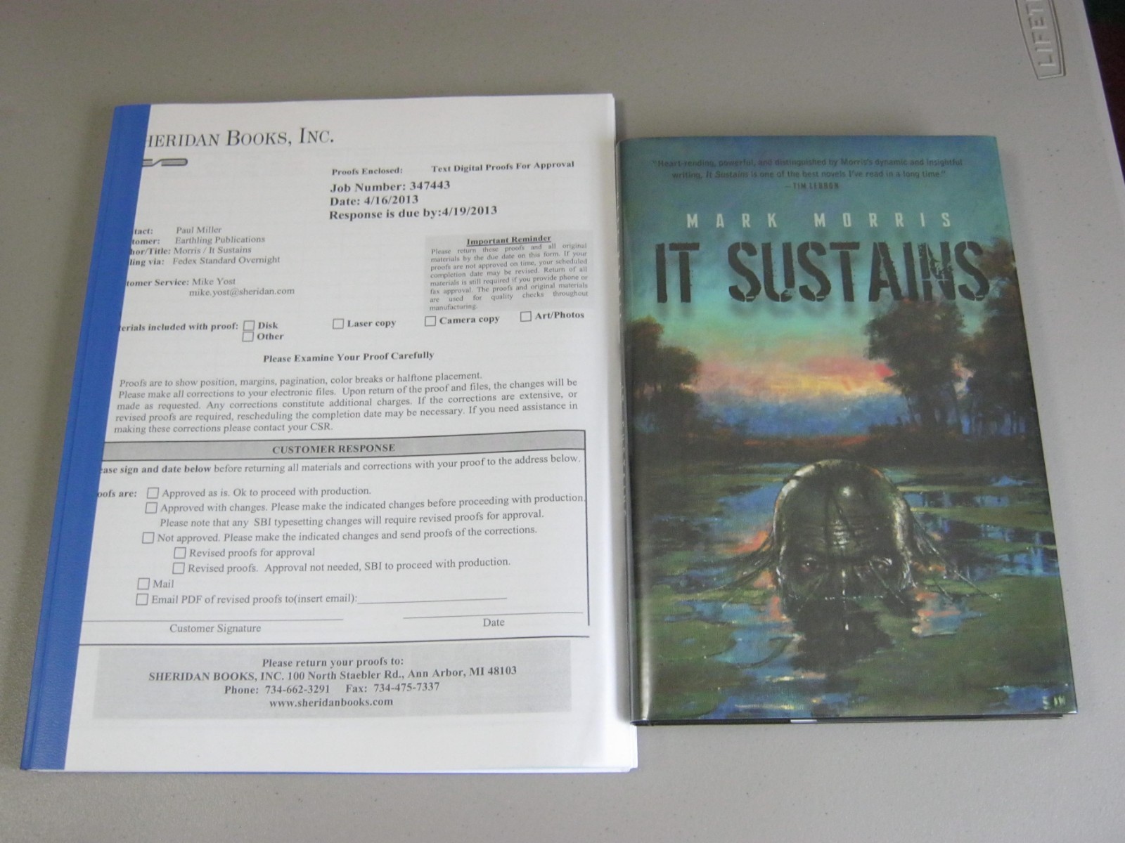 2 VERSIONS OF IT SUSTAINS by MARK MORRIS EARTHLING SIGNED LTD ED + DIGITAL PROOF