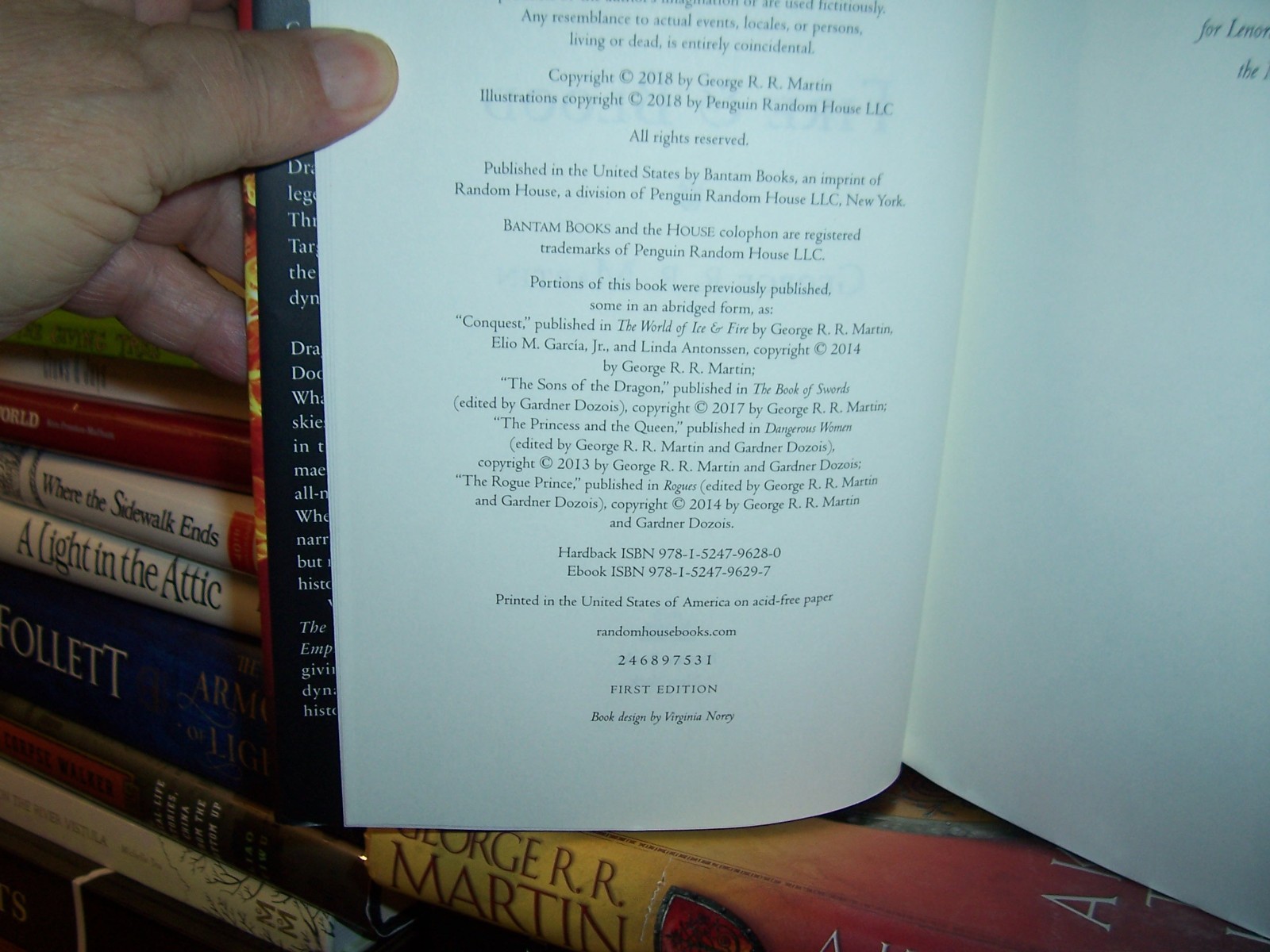 Fire & Blood by George RR Martin 1st Edition / 1st Print Hardcover w/Jacket 2018