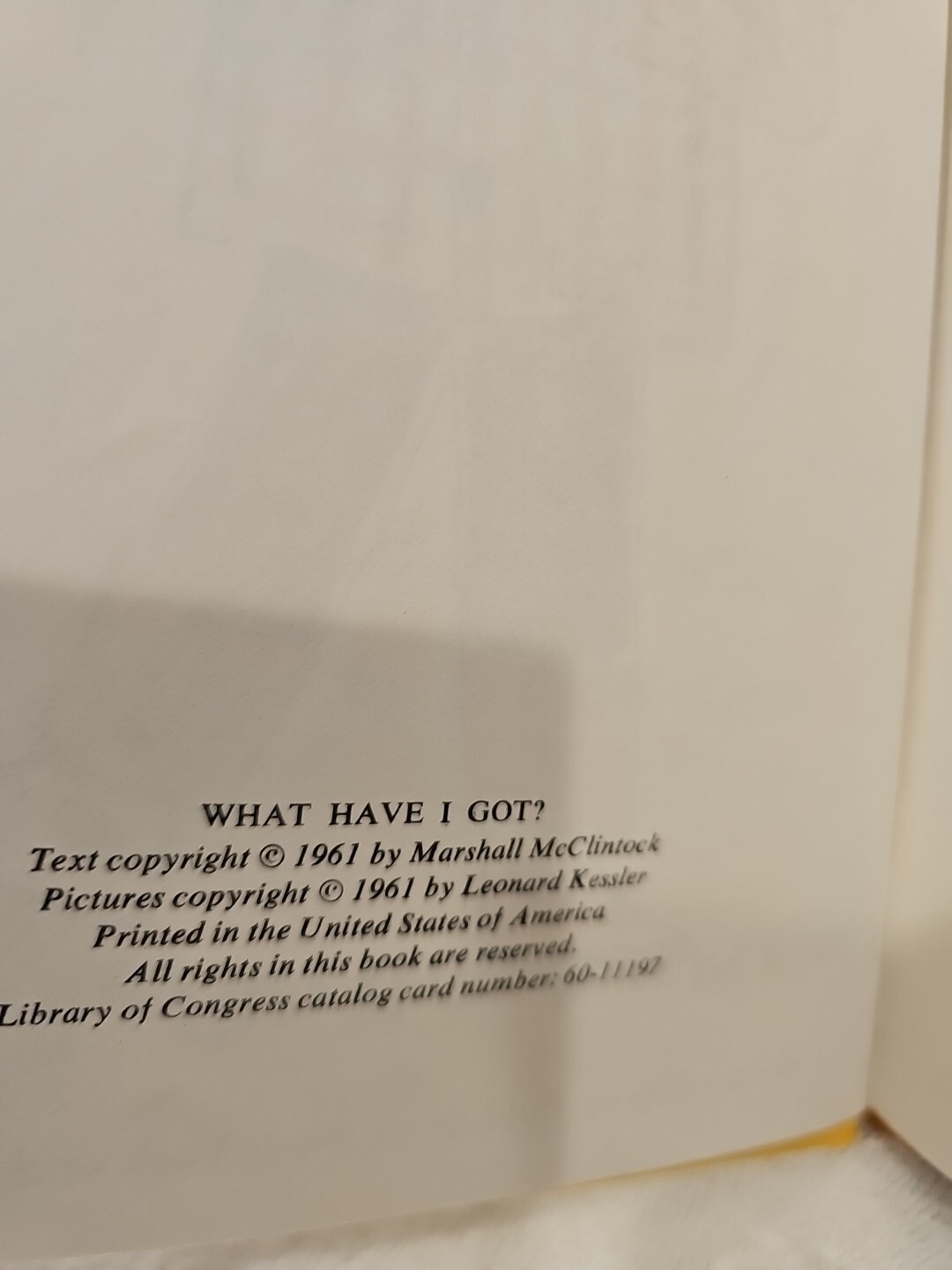What Have I Got? An Early I Can Read Book by Mike McClintock (1961)