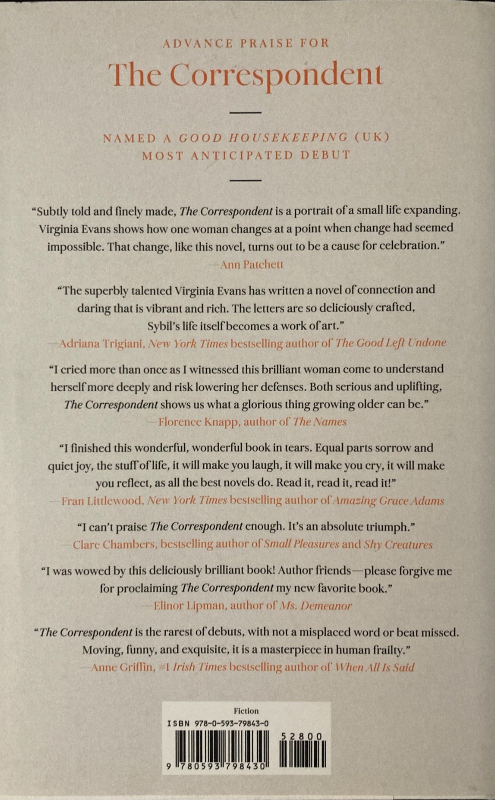 “The Correspondent” Virginia Evans 2025 Hardcover Bestseller – Amazing Novel