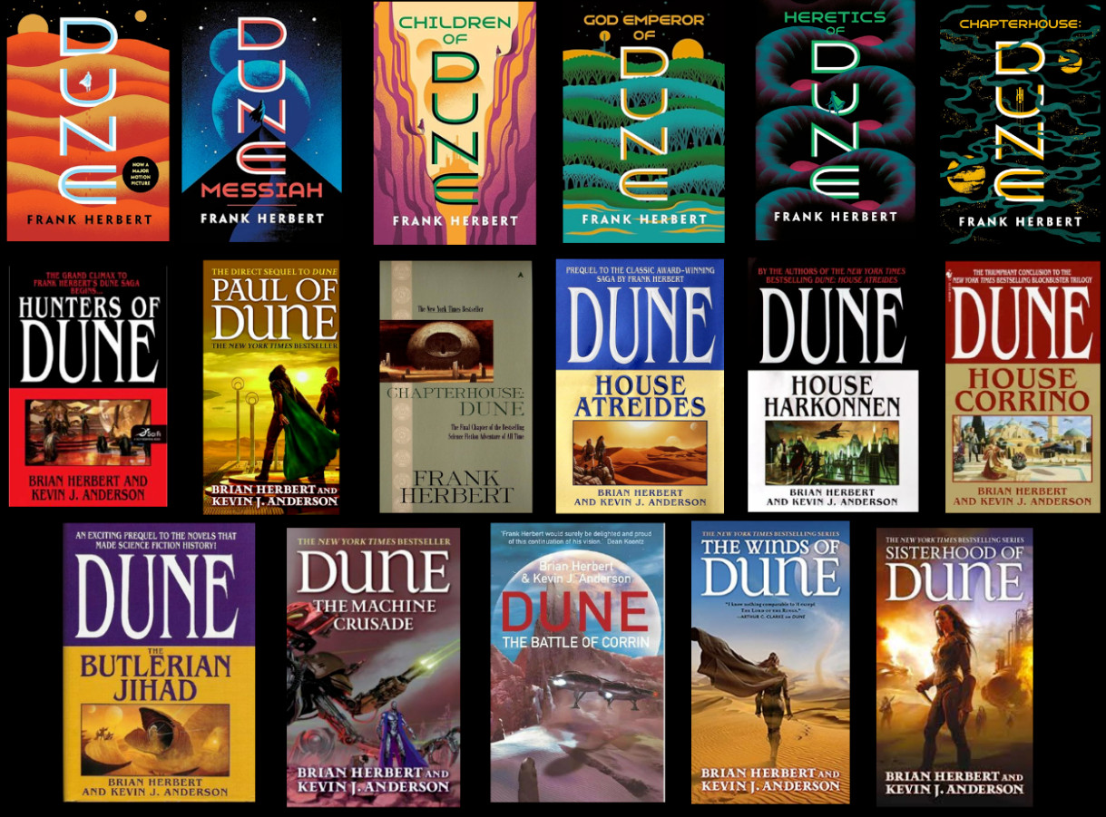 Complete Set Series – Lot of 17 Dune books by Frank Herbert Brian Herbert Sci Fi