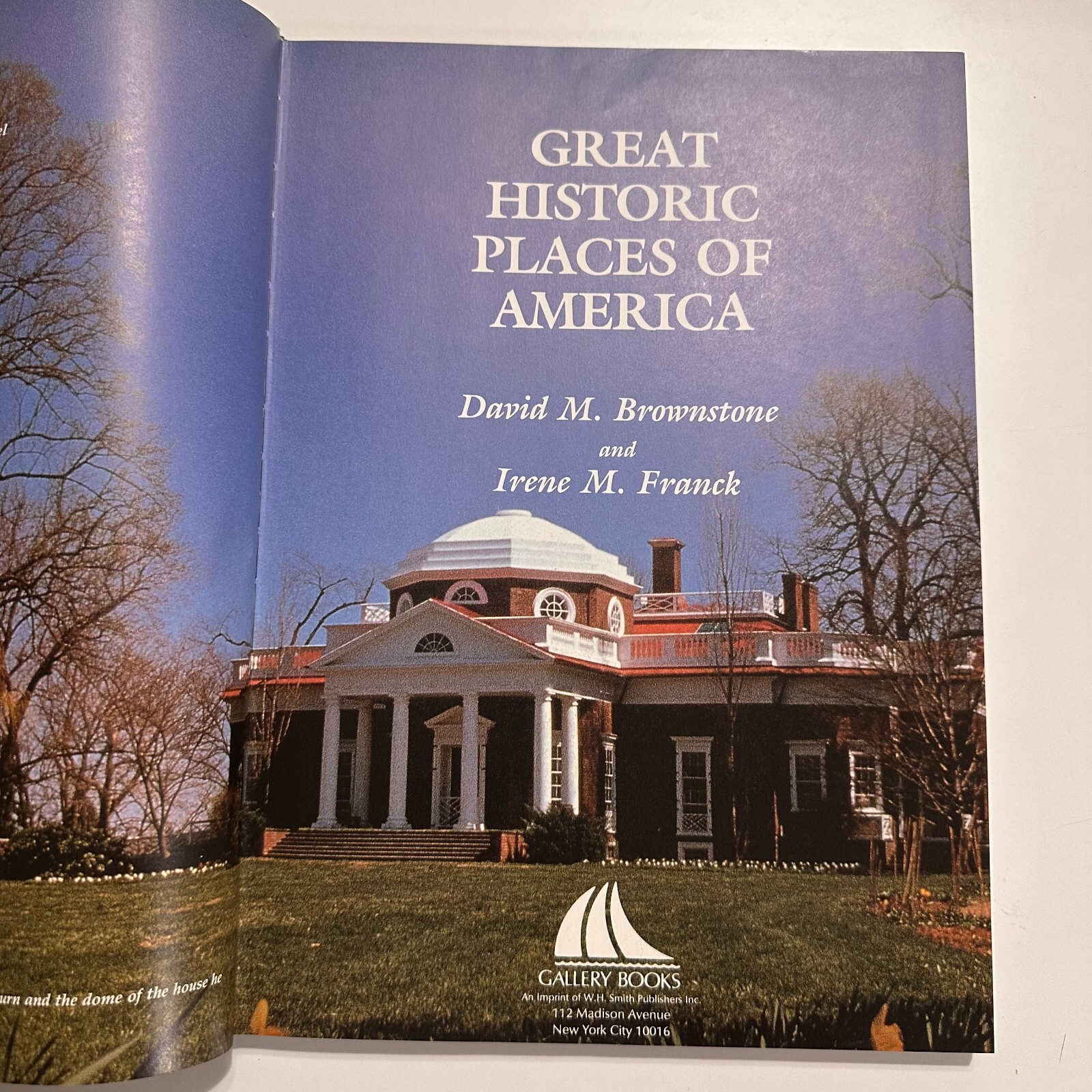 GREAT HISTORIC PLACES OF AMERICA by Brownstone Franck 1987 Book