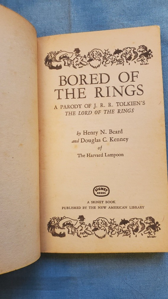 BORED OF THE RINGS by the Harvard Lampoon (1st Edition 1969) LOTR Tolkien Parody