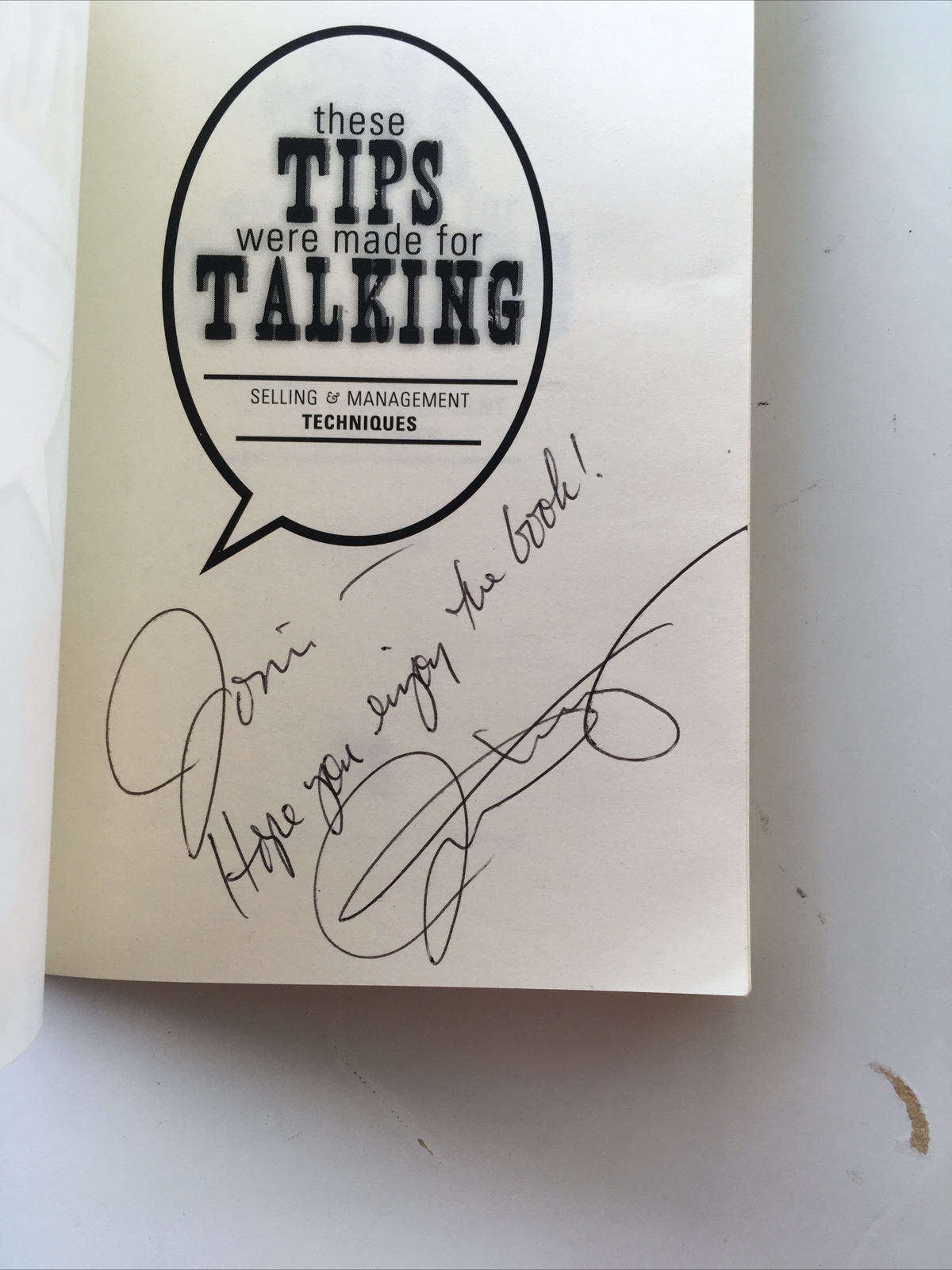 These Tips Were Made for Talking Selling Management Jim Thompson SIGNED Copy