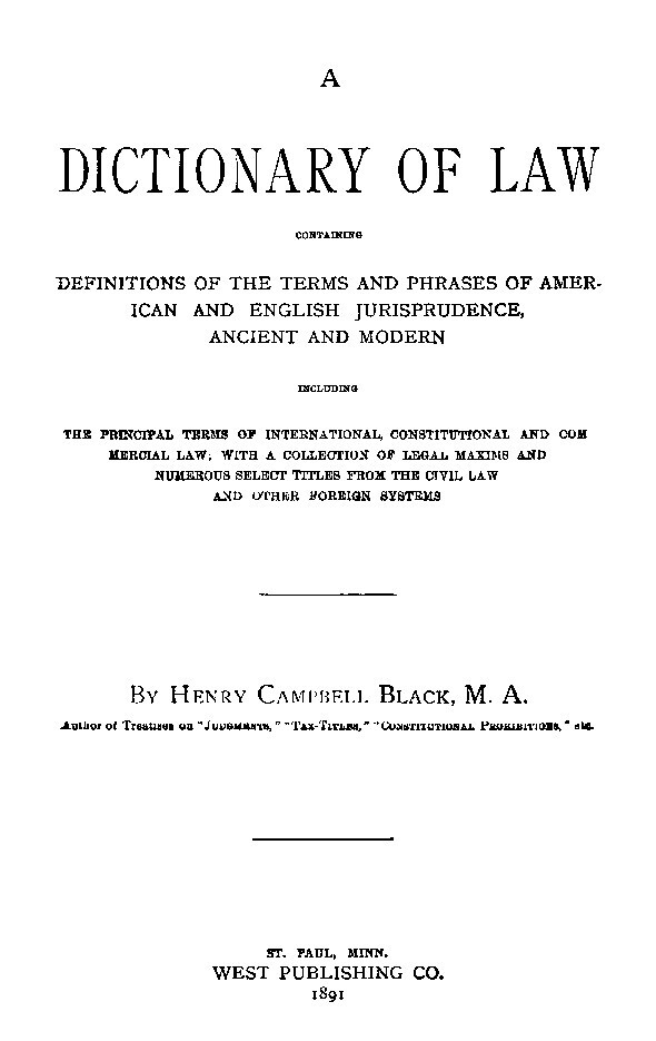 BLACKS LAW DICTIONARY-First 1ST Edition 1891-Legal Law Terms Book-Law School-CD