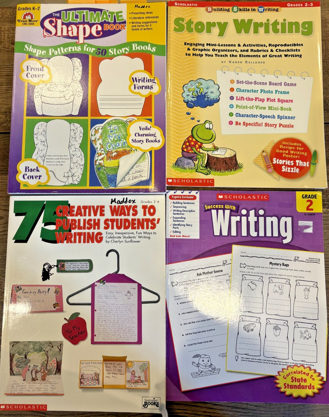 Teacher Resource WRITING Shape Paper Story Creative 4 BOOKS 1st Gd SCHOLASTI