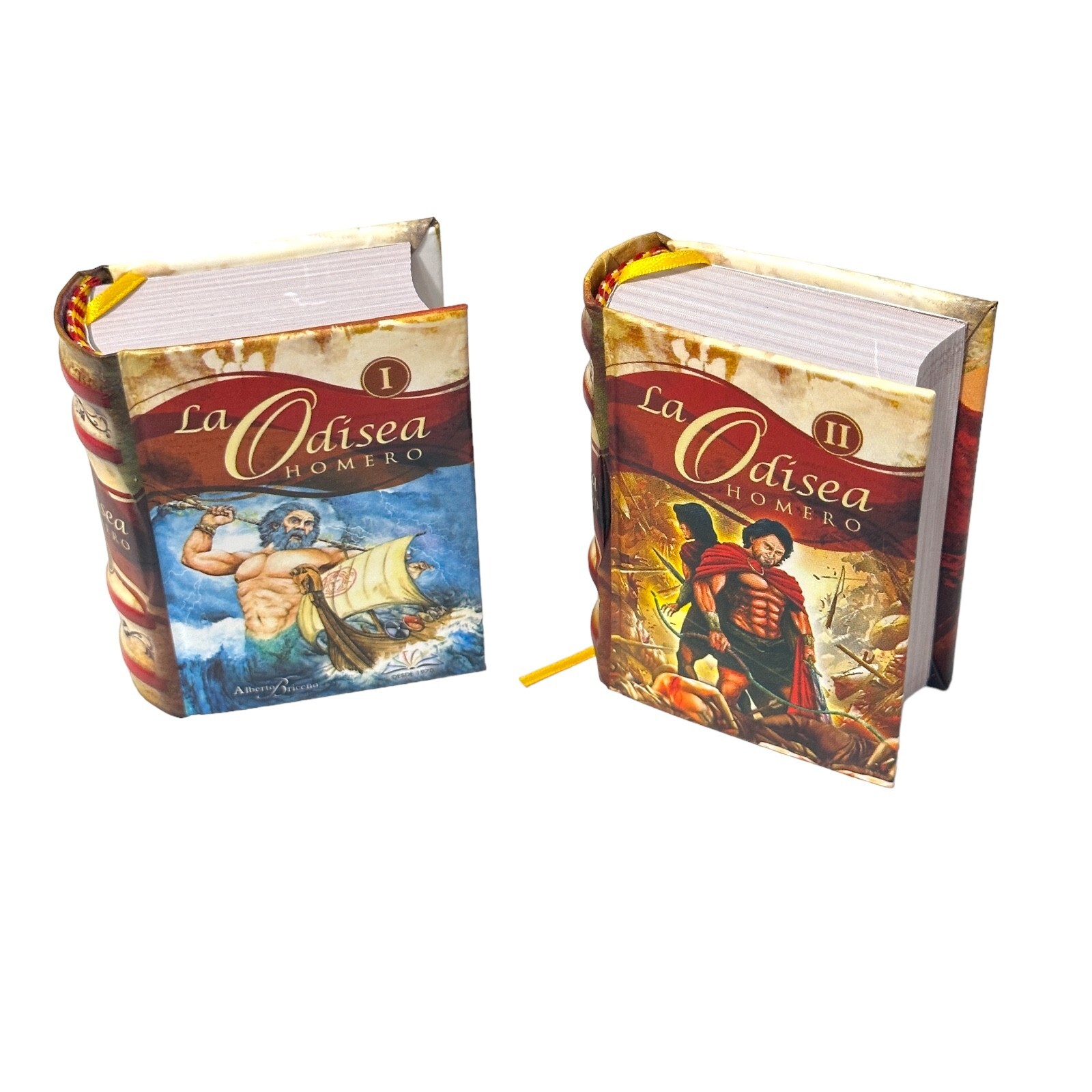La Odisea de Homero set of 2 mini books with stand Spanish 430 pages each books