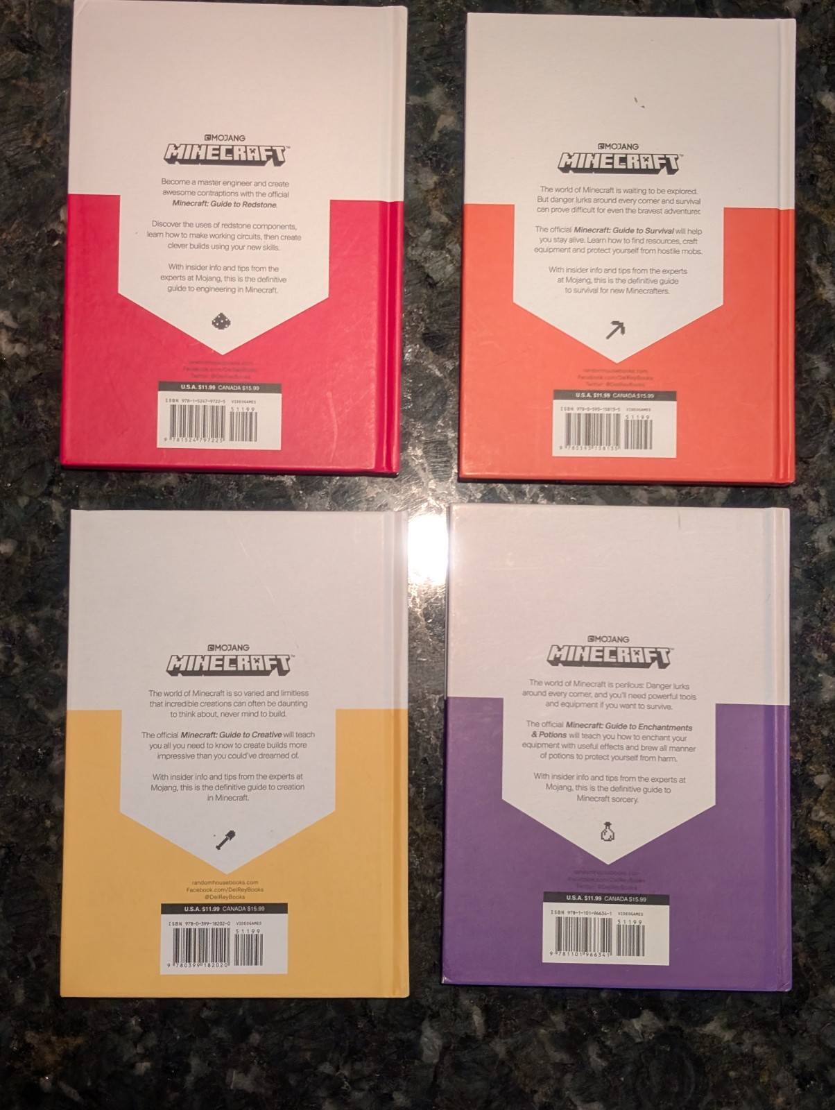 Minecraft Mojang Hardcover Guides, 4 Book Collection, Like New