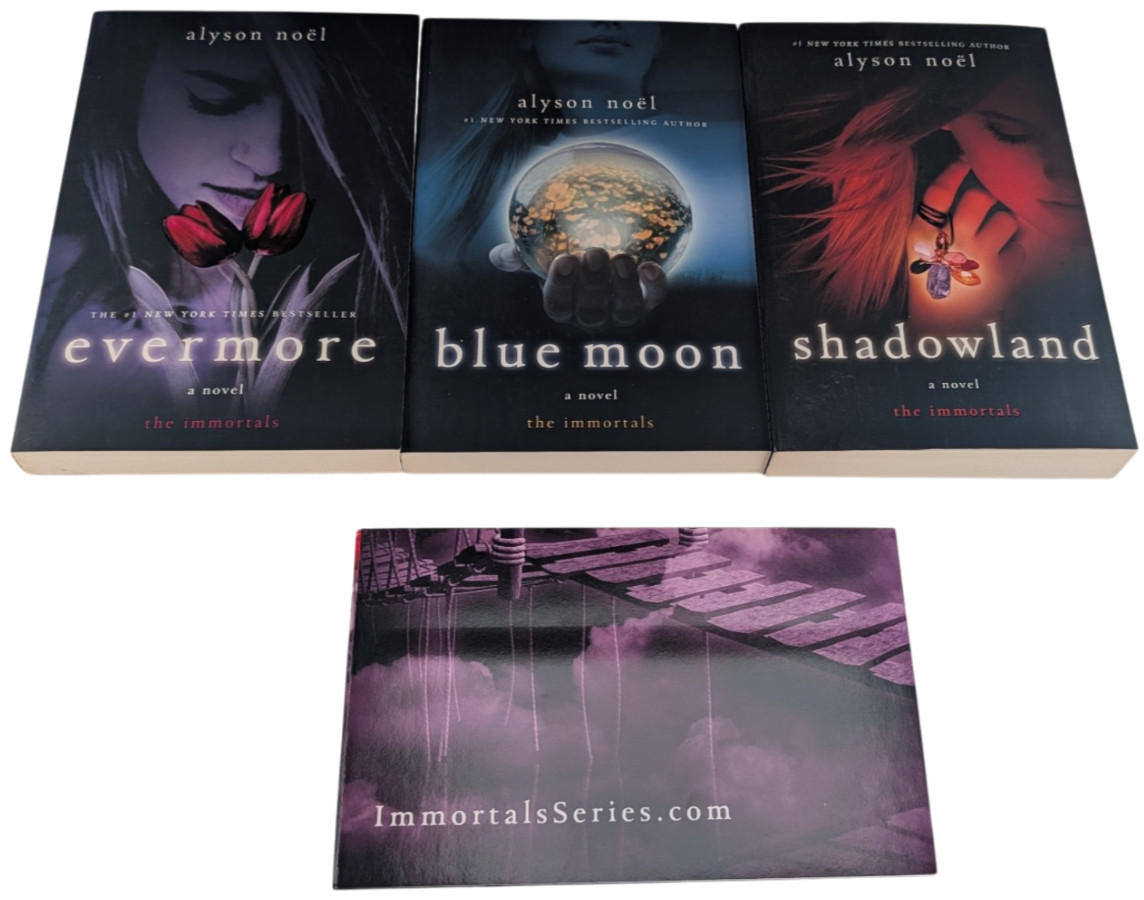 Alyson Noel The Immortals Evermore Blue Moon Shadowland Box Set PB Poster 2010