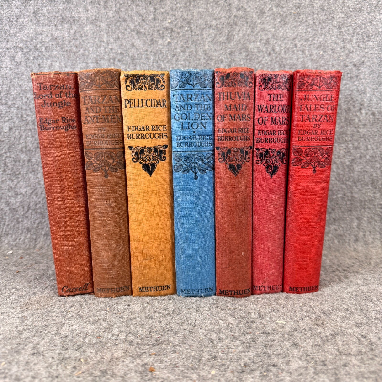 Lot Of 7 Vintage Edgar Rice Burroughs Hardcover Books Tarzan Etc Early 1900’s