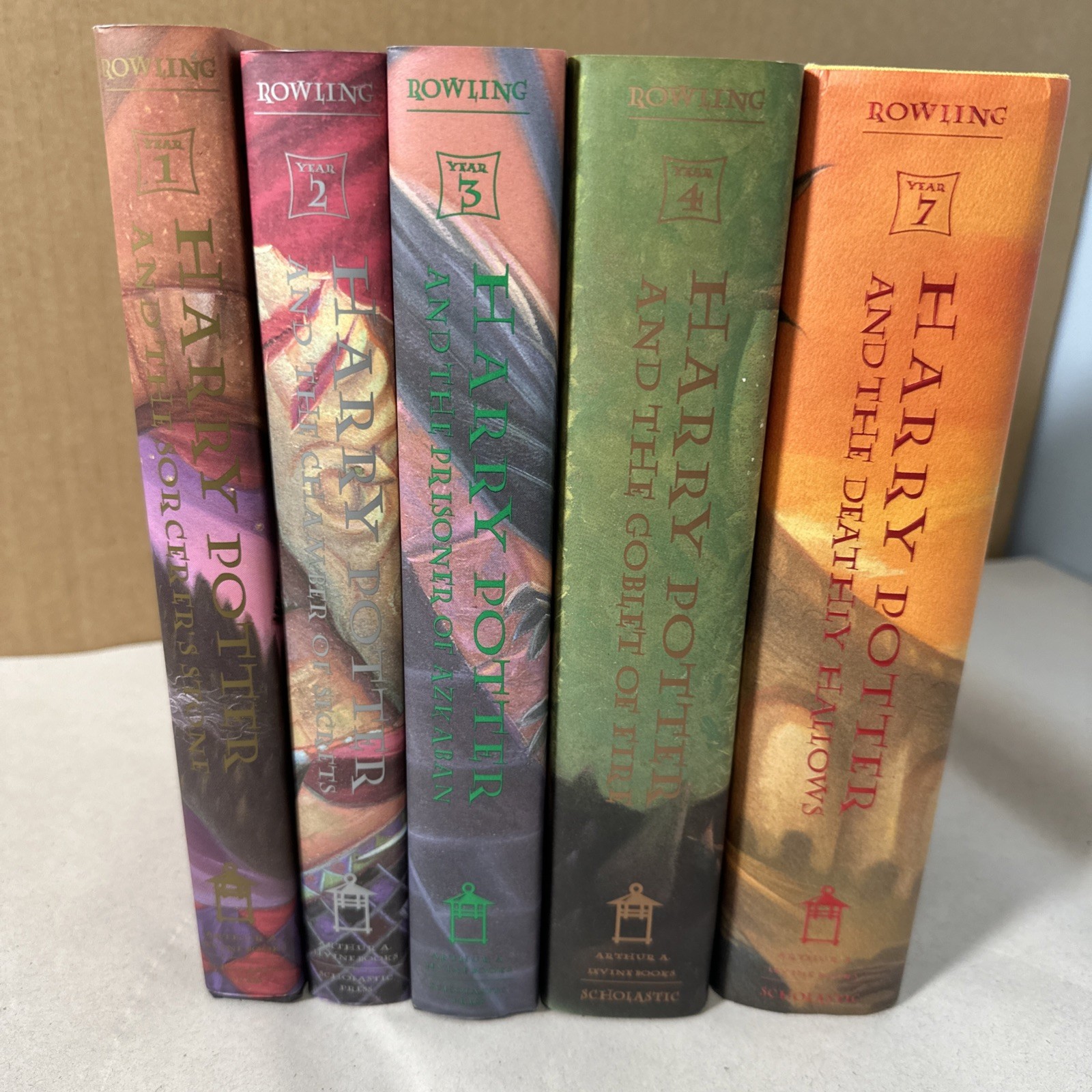 Harry Potter 1st Edition & 1st Printing Lot Volumes 1,2,3,4,7 Full Number Lines