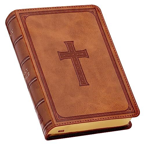 KJV Compact Large Print Lux-Leather Tan New 9781432119577 Fast Free Shipping-,
