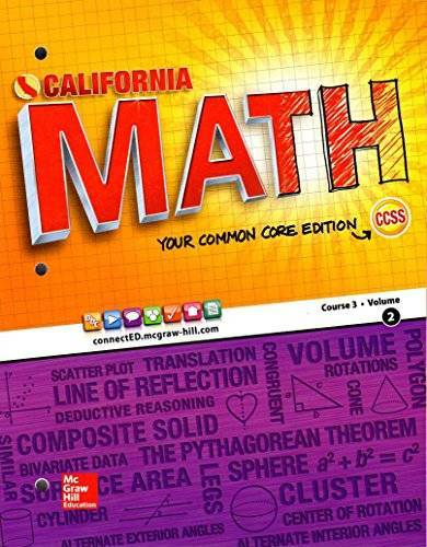 California Math Your Common Core Edition Course 3 Volume 2 – Paperback – GOOD