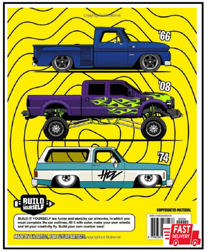 Insane Trucks Coloring Book: Fun Pickups Trucks Adventure with 60 Coloring Pages