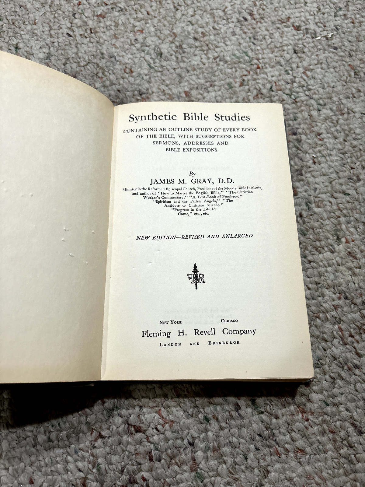 Synthetic Bible Studies by James M. Gray Hardback 1906 Book