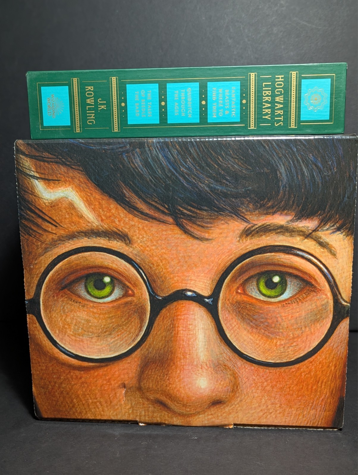 Harry Potter Complete Series 1-7 Box Set + Hogwarts Library Lot Scholastic