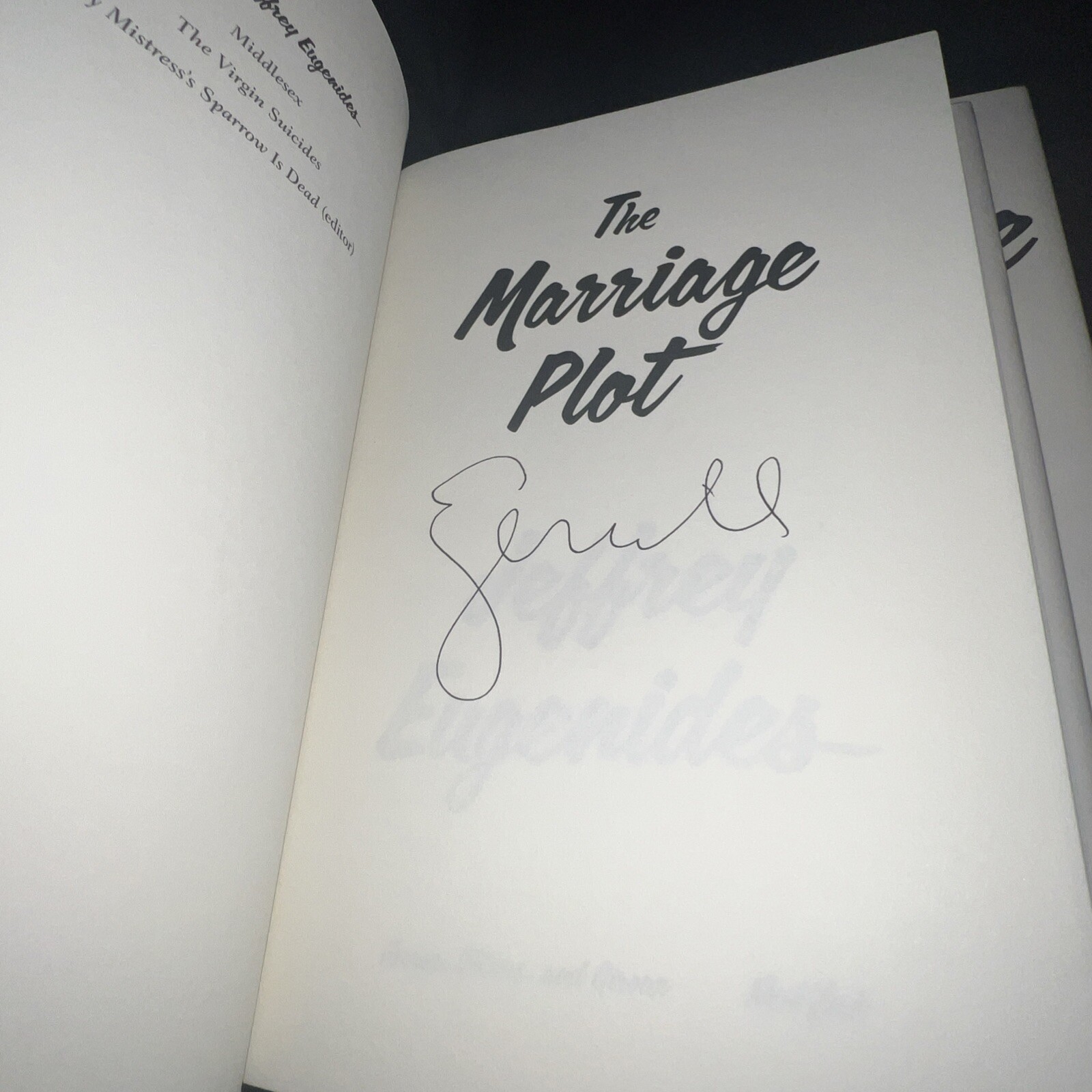 Marriage Plot : A Novel by Jeffrey Eugenides (2011, Hardcover) 1/1 *signed*