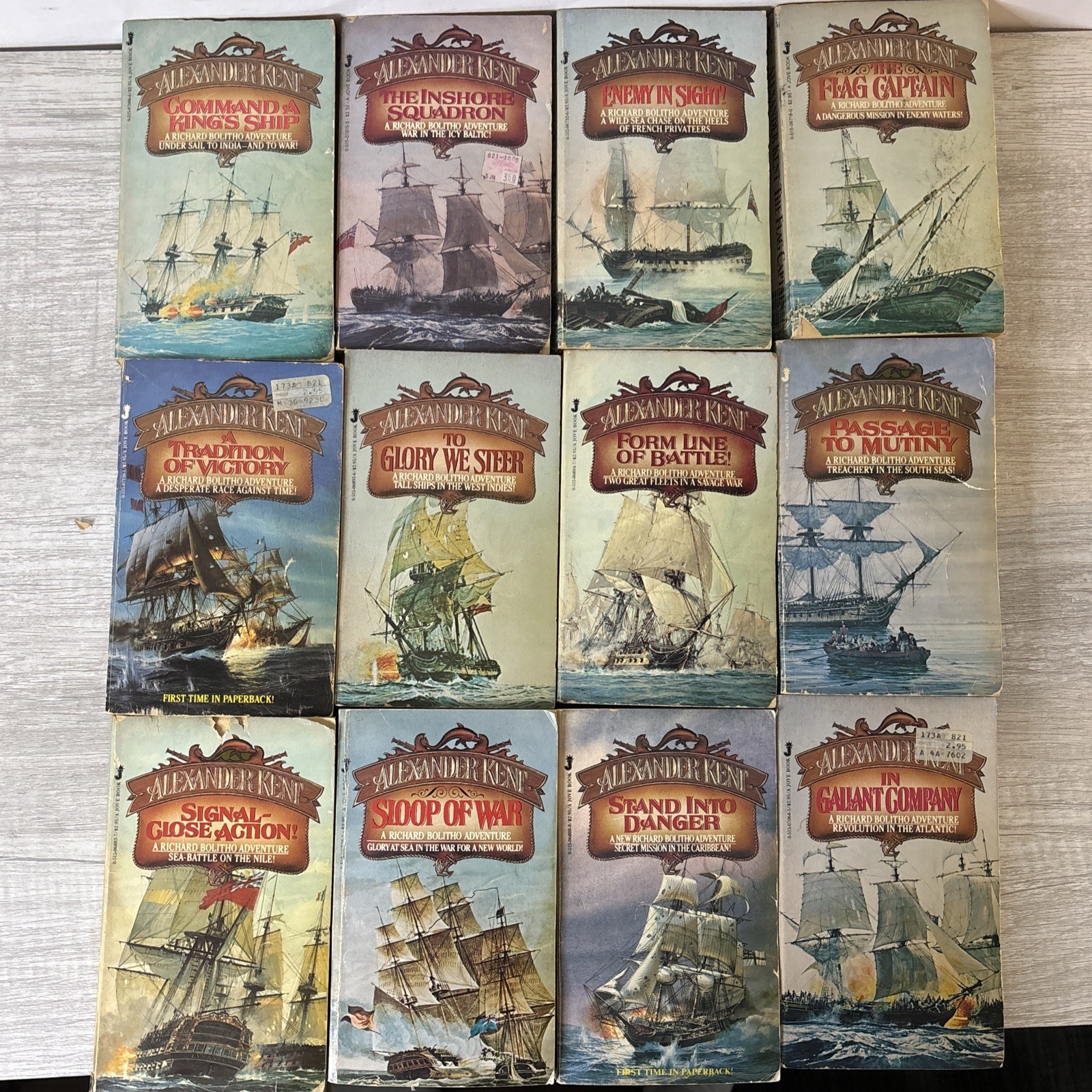 Lot of 12 Alexander Kent Naval Adventure Paperbacks – Jove Printing 1983 RARE