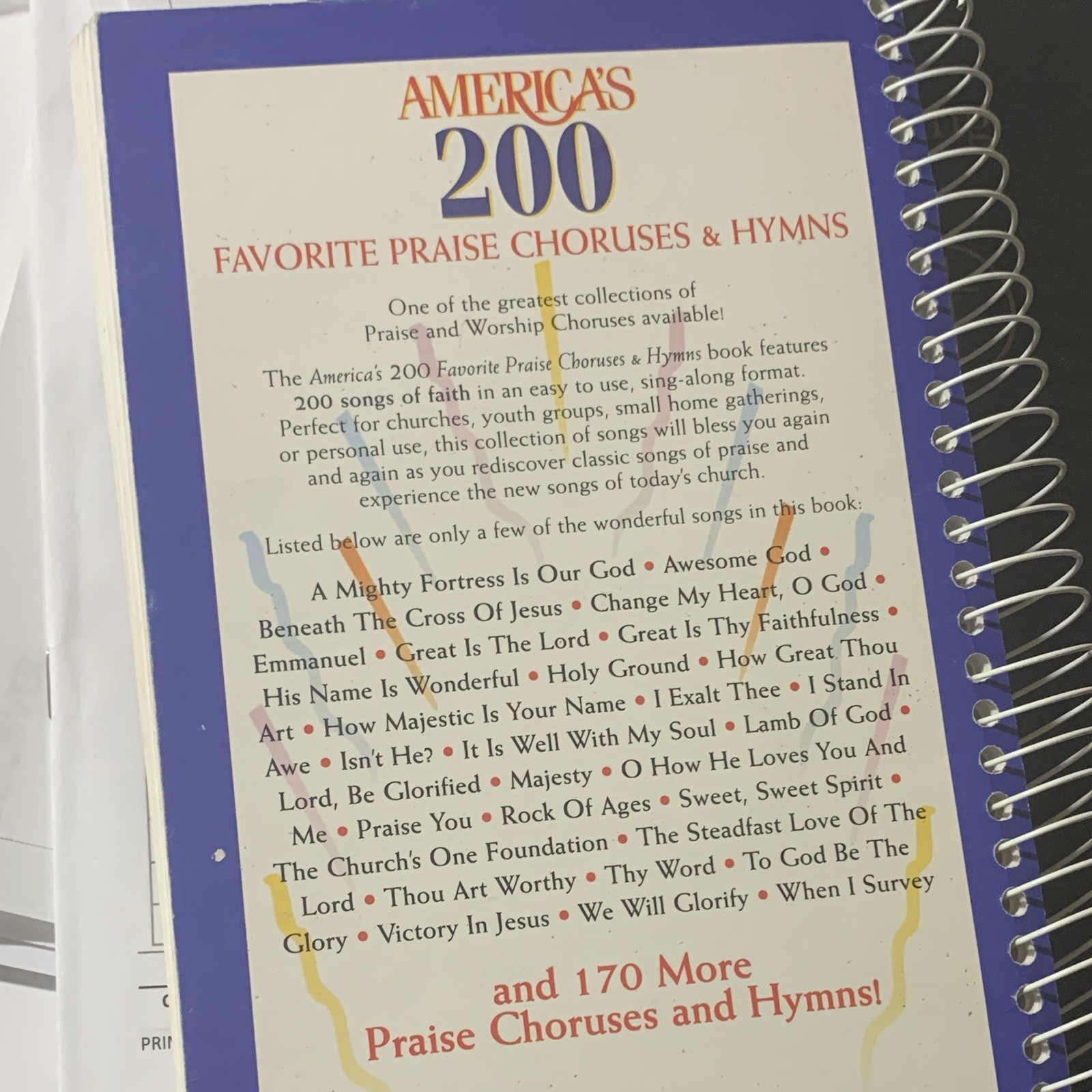 America’s 200 Favorite Praise Choruses and Hymns Spiral Christian Songbook 1995