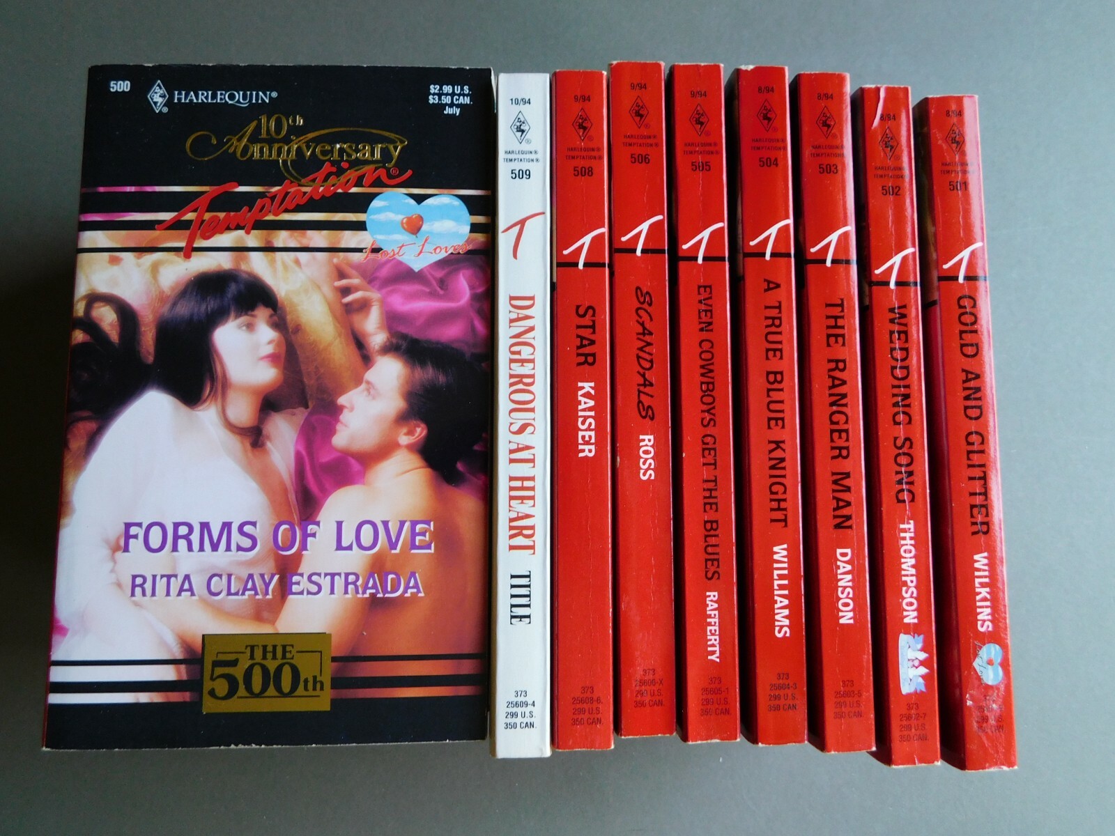 1994 Lot of 9 Harlequin Temptation Romance novels – series #500-509
