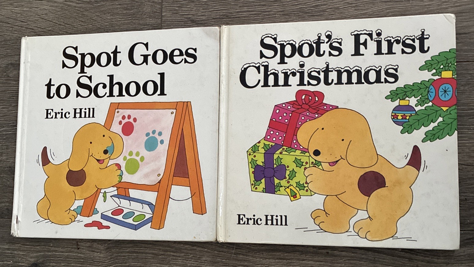 Lot Of 2 Books-Spot Goes to School & Spot’s First Christmas Eric Hill 1983-84 HC
