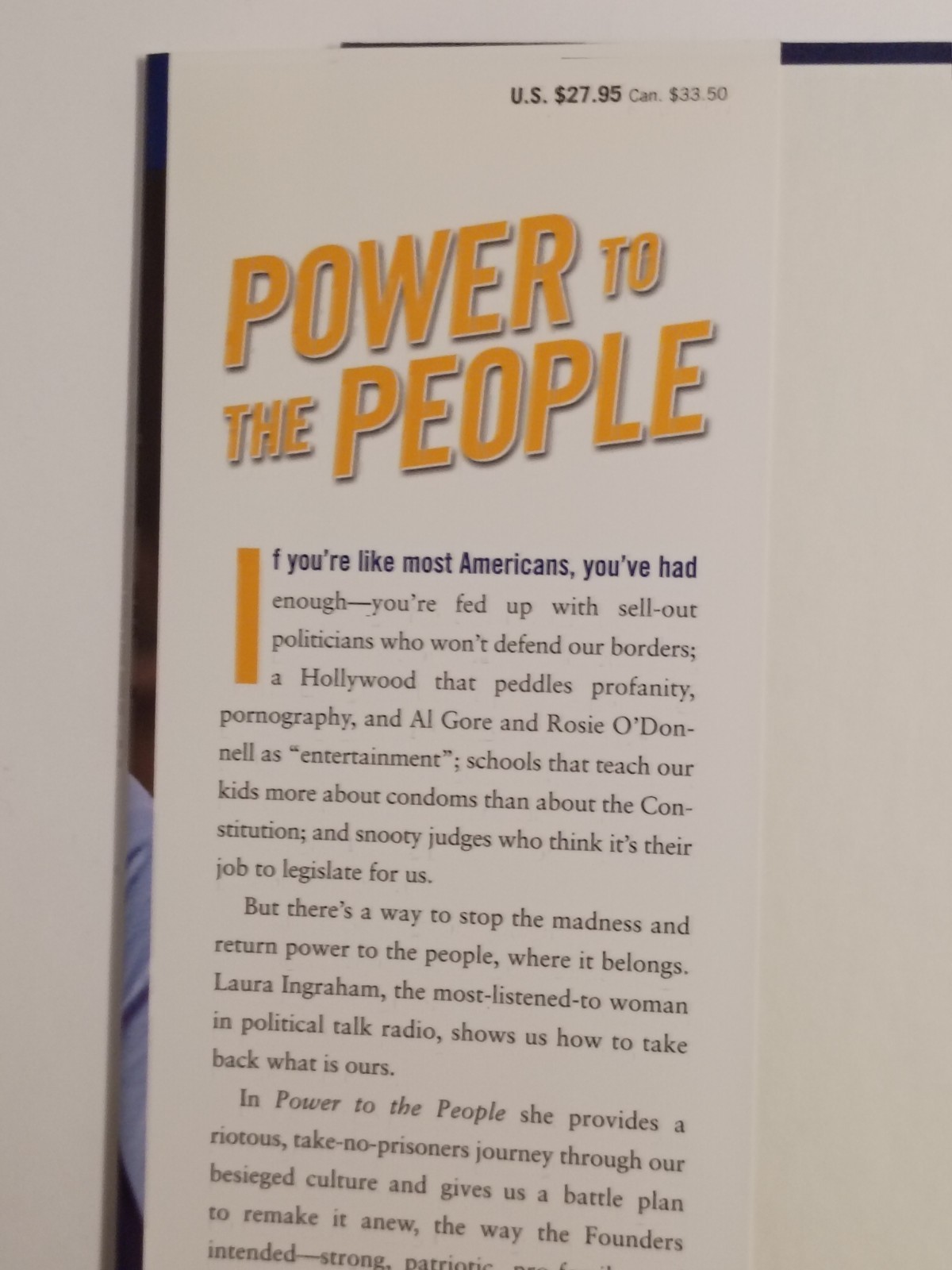 Power to the People by Laura Ingraham – 2007 Regnery Publishing 1st Hardcover