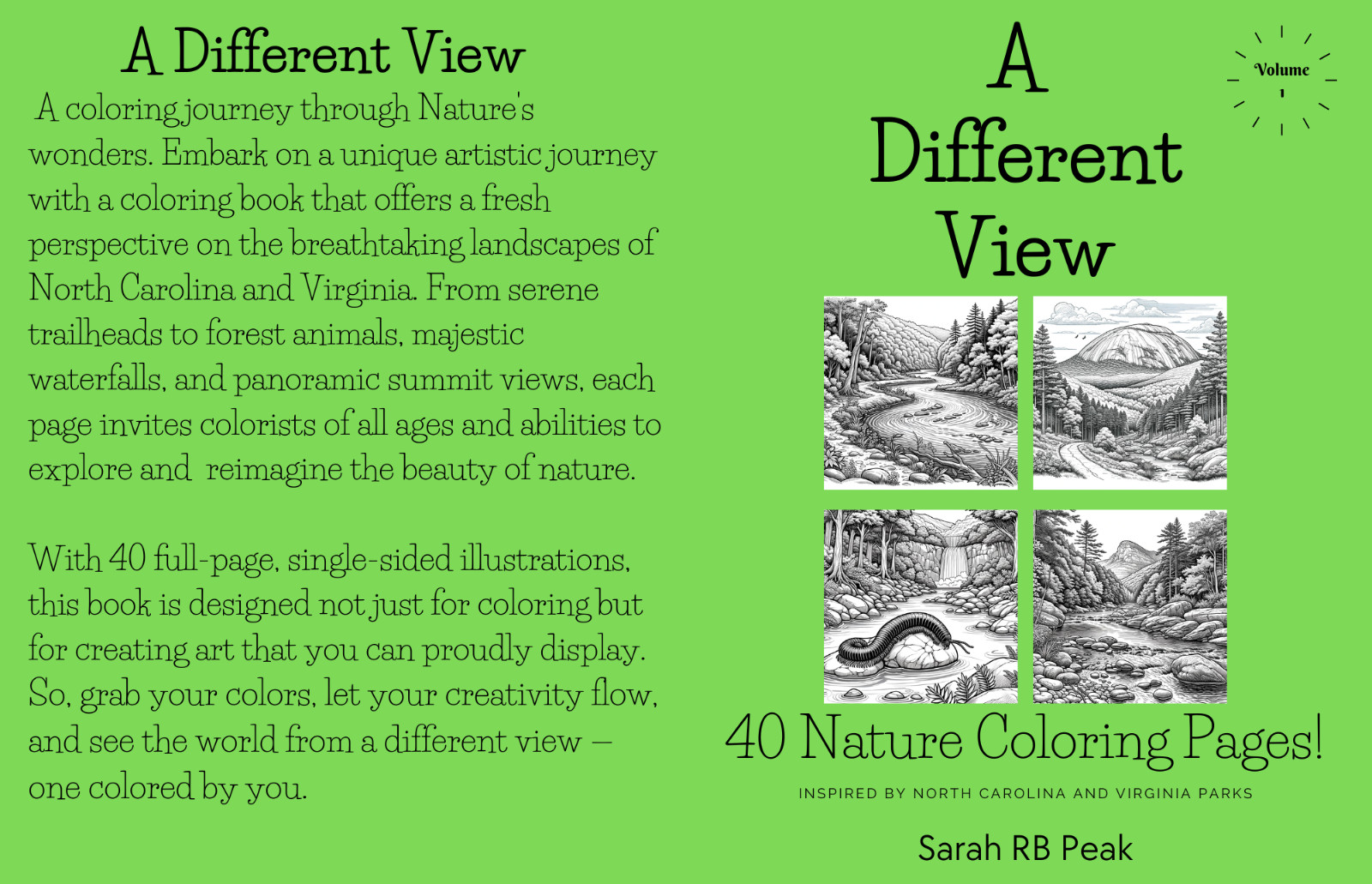 A Different View Vol 1 – Nature Coloring Book from photography in NC and VA
