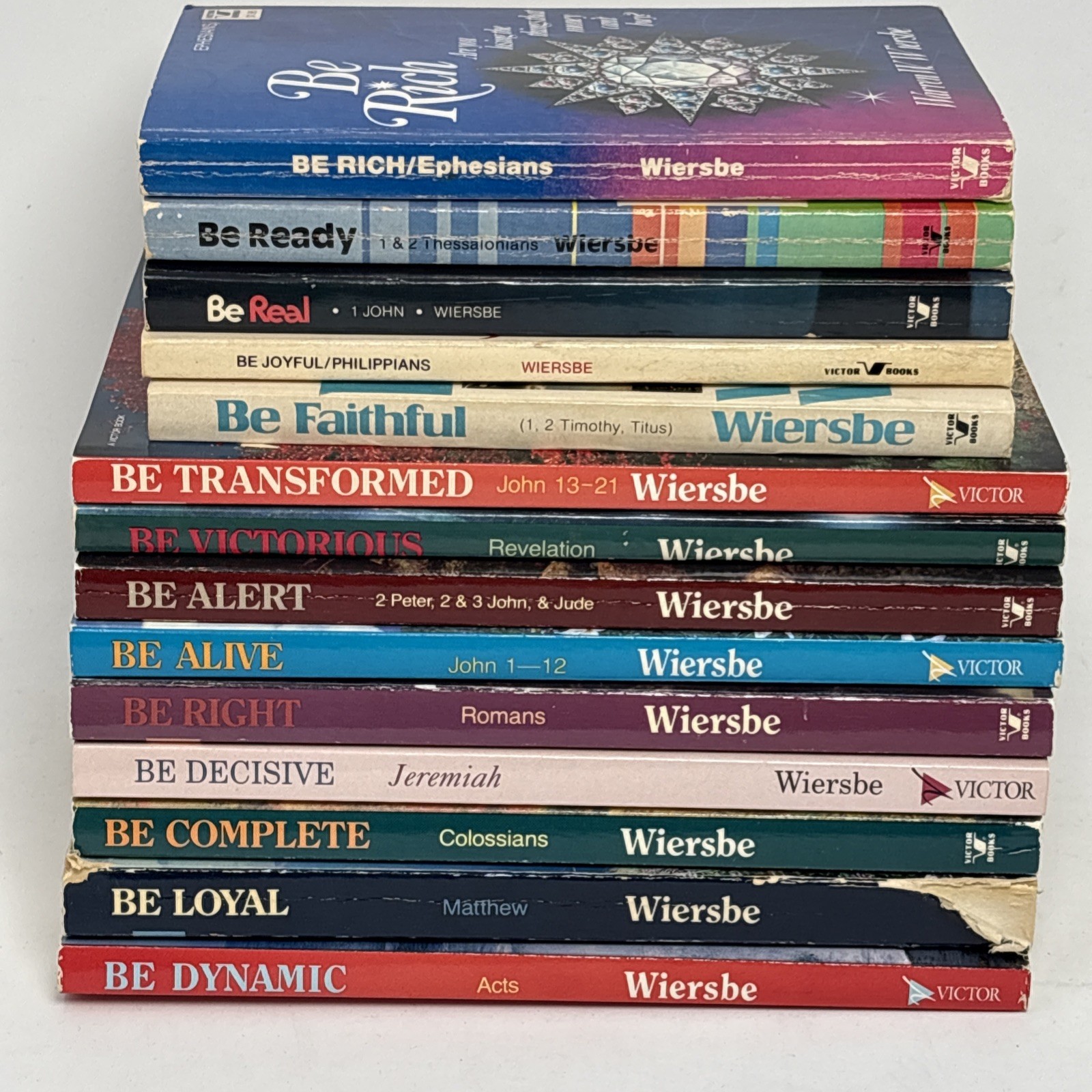 Lot Of 14 Warren W. Wiersbe BE Series Study Bible Books SC Paperbacks