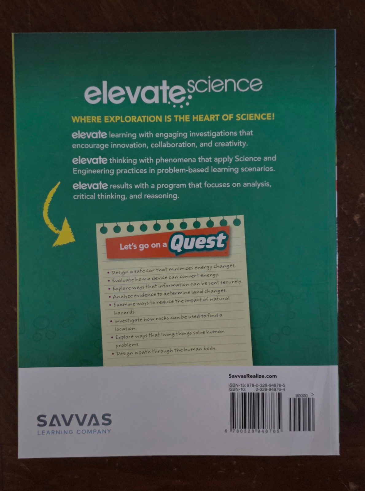 L628 * BRAND NEW, GRADE 4, ELEVATE SCIENCE STUDENT EDITION, 9780328948765