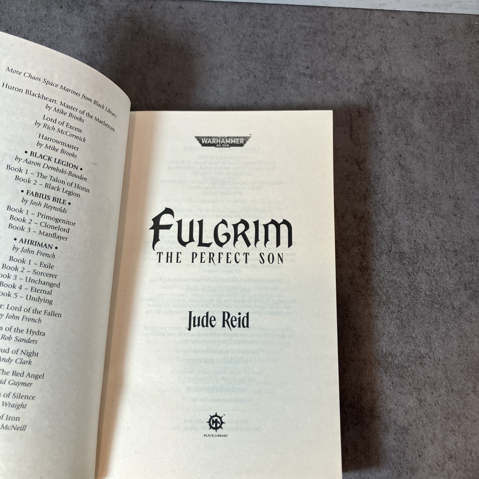 Fulgrim The Perfect Son Warhammer 40k Jude Reid Primarchs Paperback Book LN